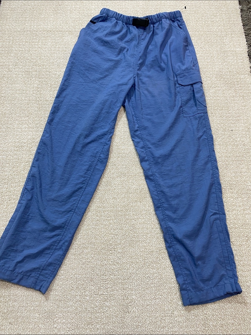 Prospirit Men's Navy Blue Cargo Pants with Elastic Waist Size M 100% Nylon